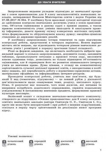9 клас. Основи правознавства. Контроль навчальних досягнень. Нова програма (Святокум О. Є.), Ранок 9786170935885 фото