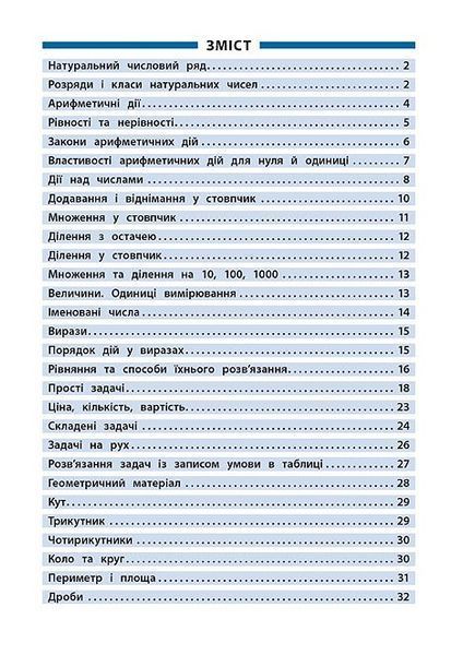 1-4 класи. Математика. Довідник у таблицях. (І. П. Бачинська), УЛА 9789662844337 фото