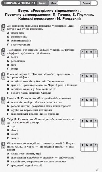 11 клас. Українська література Зошит для оцінювання результатів навчання Рівень стандарту (Паращич, Валентина Вячеславівна, Загоруйко Оксана Ярославівна), Ранок 9786170956736 фото