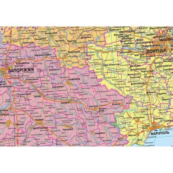 Карта України Адміністративно-територіальний устрій 190x130 см М 1:715 000 ламінований папір на планках, Інститут передових технологій IPT-232 фото