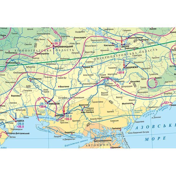 Карта України Клімат 160*110 М1: 850 000 ламінована, Інститут передових технологій IPT-265 фото