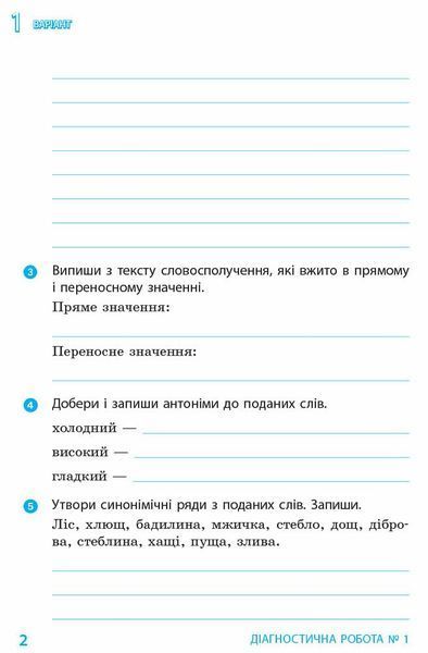 4 клас. Українська мова та читання. Діагностичні роботи (2021) (Ротфорт Д.В.), Ранок 9786170968920 фото
