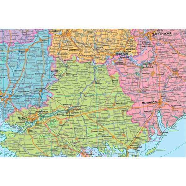 Карта України Адміністративно-територіальний устрій 160x110 см М 1:850 000 ламінований картон, Інститут передових технологій IPT-149 фото