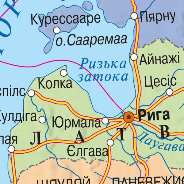 Карта Європи Політична 75х75 см М1: 5 800 000 ламінована на планках, Інститут передових технологій IPT-313 фото