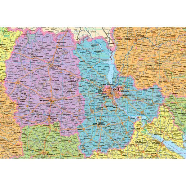 Карта України Адміністративно-територіальний устрій 105х75 см М 1:1 250 000 ламінований картон на планках, Інститут передових технологій IPT-146 фото