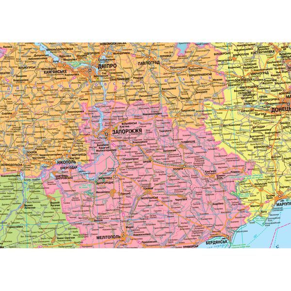 Карта України Адміністративно-територіальний устрій 105х75 см М 1:1 250 000 ламінований картон на планках, Інститут передових технологій IPT-146 фото