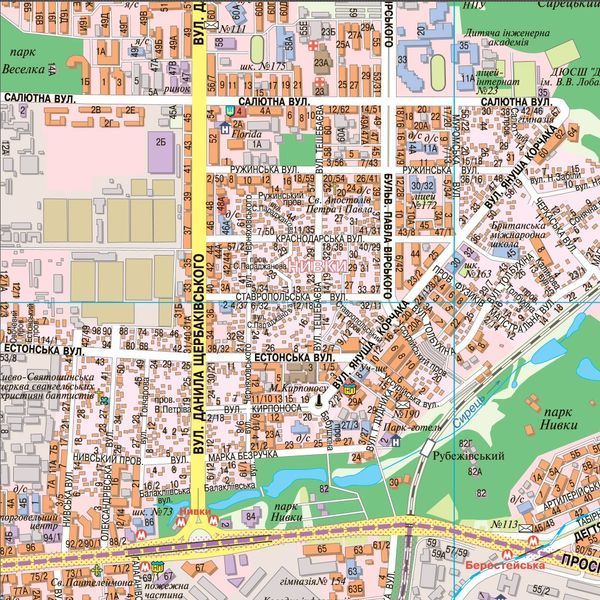 Карта Києва План міста 153x107 см М1:21000 картонна, Інститут передових технологій IPT-197 фото