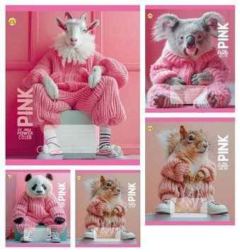 Зошит "Pink Power" 18 аркушів у клітинку, білизна 100% (набір 10 шт.), Тетрада Т-ТА51208 фото
