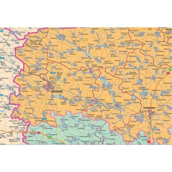 Карта Вінницької області адміністративно-територіальний устрій 125х112 см М 1: 200 000 ламінований папір, Інститут передових технологій IPT-191 фото