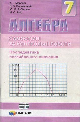 7 клас. Алгебра. Самостійні та контрольні роботи. Пропедевтика поглибленого вивчення. (А.Г. Мерзляк, В.Б. Полонський, Ю.М. Рабінович, М.С. Якір), Гімназія 9789664743010 фото