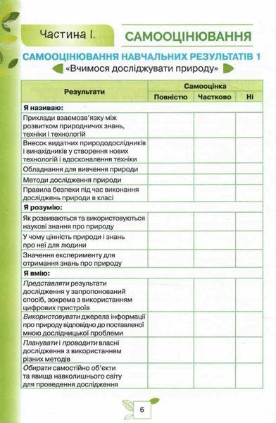 6 клас НУШ. Пізнаємо Природу. Зошит, Мої досягнення (Коршевнюк Т.В.), Оріон 9789669914477 фото