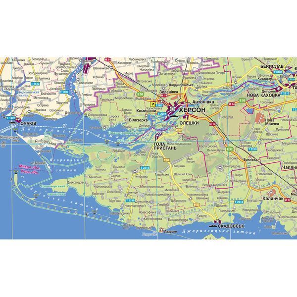 Карта АР Крим, Дніпропетровська, Донецька, Запорізька, Луганська, Харківська, Херсонська області 115х105 см М 1: 640 000 ламінована, Інститут передових технологій IPT-240 фото