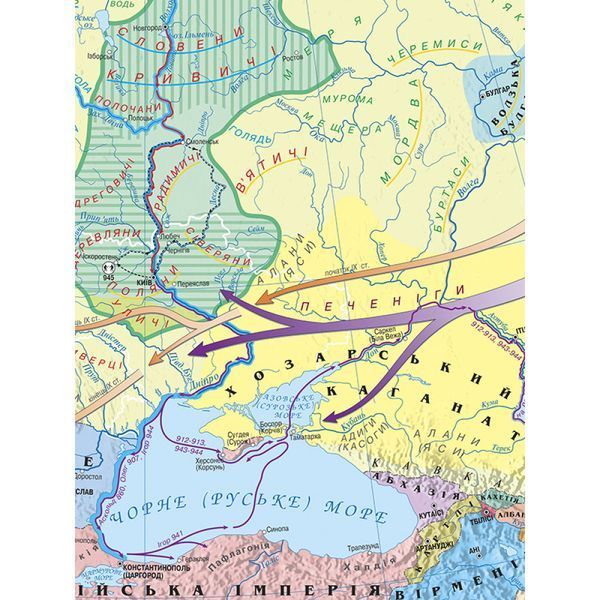 Карта Утворення Русі-України Правління перших князів 145*108 ламінація, Інститут передових технологій IPT-303 фото