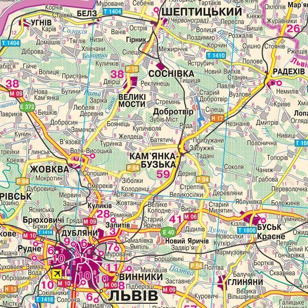 Карта Автомобільних доріг України 160x110 см М 1:850 000 ламінована на планках, Інститут передових технологій IPT-239 фото