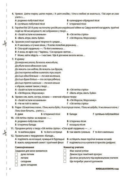 9 клас НУШ. Українська література. Усі діагностувальні роботи. (Куцінко О.Г.), Основа 9786170044471 фото