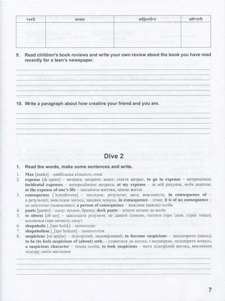 10 клас. Англійська мова Dive into English Робочий зошит (Буренко В.М.), Ранок 9786170946782 фото