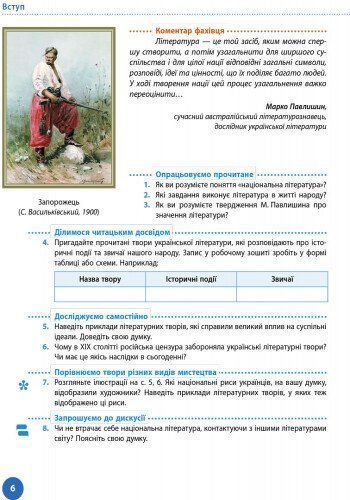 9 клас. Українська література Підручник (Борзенко О.І., Лобусова О.В.), Ранок 9786170933744 фото