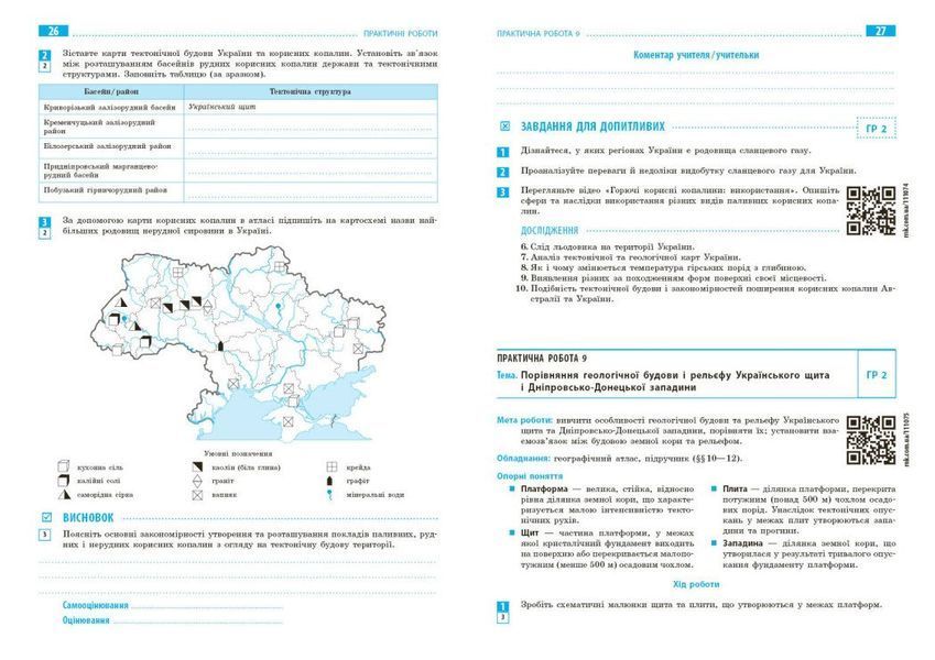 8 клас НУШ. Географія. Зошит для практичних робіт (Довгань Г.Д.), Ранок 9786170996398 фото