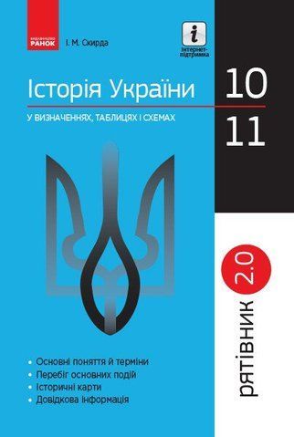 10 ~ 11 клас. Рятівник 2.0 Історія України у визначеннях таблицях і схемах (Скирда І .М.), Ранок 9786170948014 фото