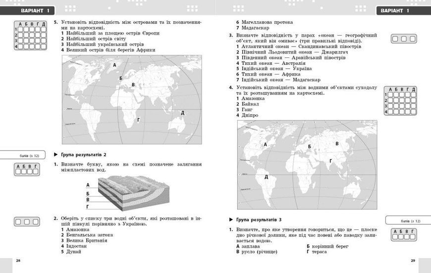 6 клас НУШ. Географія. Поточне та підсумкове оцінювання за групами результатів + діагностувальна робота (Вовк В.Ф.), Ранок 9786170993571 фото