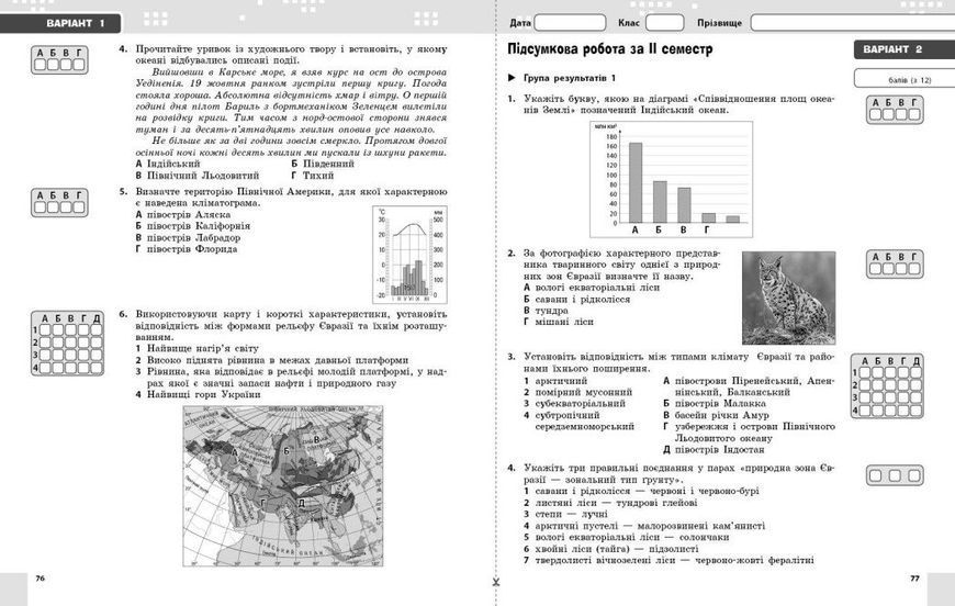 7 клас НУШ. Географія. Поточне та підсумкове оцінювання за групами результатів + діагностувальна робота (Вовк В.Ф.), Ранок 9786170999870 фото