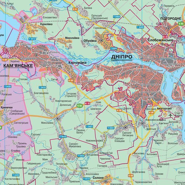 Карта Дніпропетровської області адміністративно-територіальний устрій 158х108 см М 1:200 000 ламінований папір, Інститут передових технологій IPT-402 фото