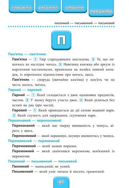 1 - 4 класи. Шкільний словничок &mdash; Синоніми, антоніми, омоніми, пароніми. (Конобевська О. О.), УЛА 9789662841848 фото