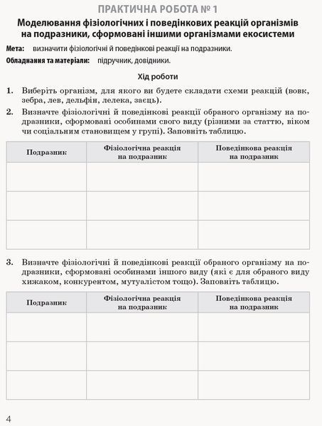 11 клас. Біологія і екологія Зошит для практичних робіт (Задорожний К.М., Утєвська О.М.), Ранок 9786170957023 фото