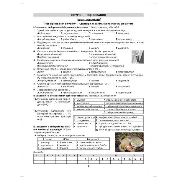 11 клас. Біологія і екологія. Збірник завдань для оцінювання навчальних досягнень учнів (Соболь В. І.), Видавництво Абетка А-337 фото