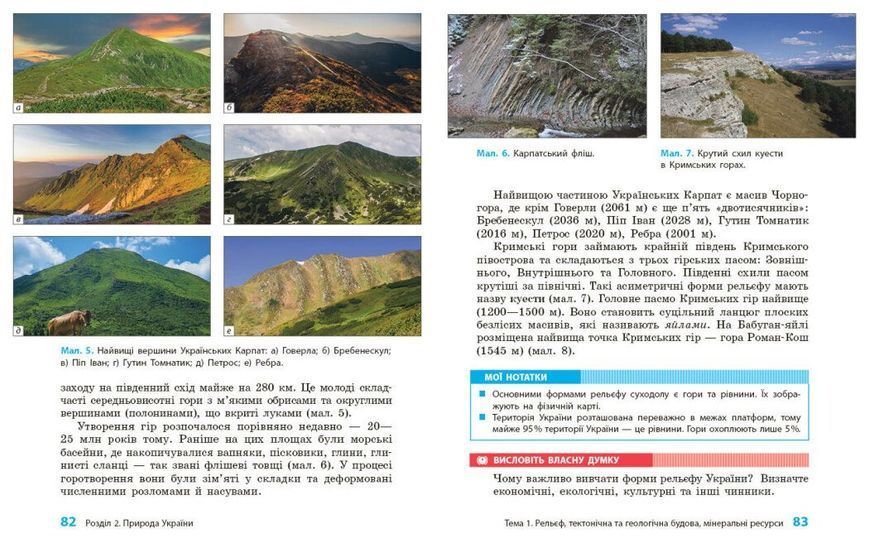 8 клас НУШ. Географія. Підручник (Довгань Г.Д.), Ранок 9786170995902 фото