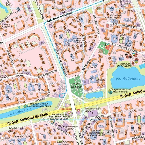 Карта Києва План міста 153x107 см М1:21000 ламінований картон, Інститут передових технологій IPT-199 фото