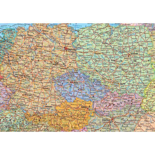 Карта Європи Політична 110х75 см М1:5 400 000 ламінована на планках, Інститут передових технологій IPT-235 фото